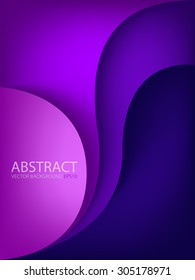 Purple vector background with circle and curve line element overlap layer paper for text and message artwork design