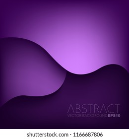 Purple vector background with curve line overlap layer on dark space for text and background design