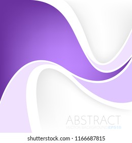 Purple vector background curve line element overlap layer on white space for design
