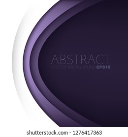 Purple vector background curve line overlap layer on white space for design