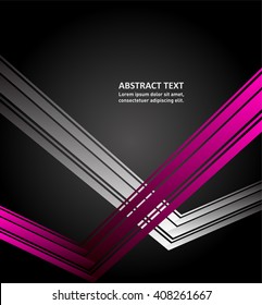 Purple vector background curve silver grey line on dark space overlap layer graphic for text and message modern artwork design
