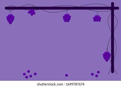 fondo púrpura vectorial con ilustración de uva