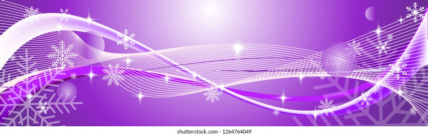 Purple  vector background of lines and snowflakes. A cap for the site with a place for text. ESP10.
