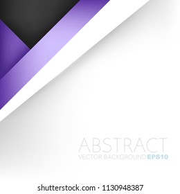 Purple vector background overlap layer on white paper space with black layer