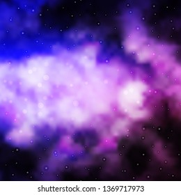 Purple vector background with small and big stars. Colorful illustration in abstract style with gradient stars. Pattern for wrapping gifts.