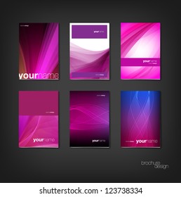 Purple vector brochure / booklet cover design templates collection