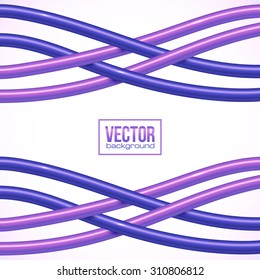 Purple vector crossing cables on white background