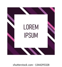 Purple vector frame for text modern art graphics for hipsters. Cool purple frame. element for design business cards, invitations, gift cards, flyers and brochures.