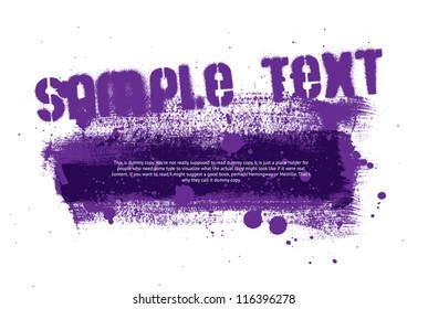 Purple vector hand painted grunge banner