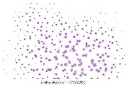 Purple vector layout with bright snowflakes. Modern geometrical abstract illustration with crystals of ice. The pattern can be used for new year ad, booklets.