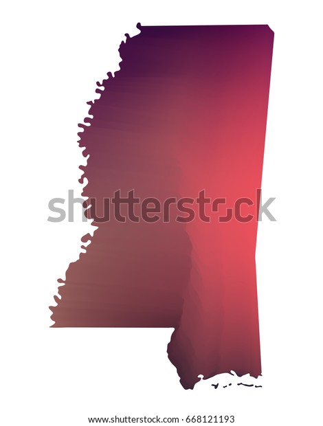 Purple Vector Map State Mississippi Isolated Stock Vector (royalty Free 