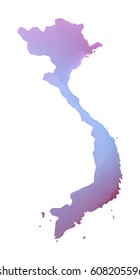 Purple vector map of Vietnam. Isolated illustration on white background