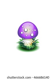 purple vector mushroom isolated on transparent background