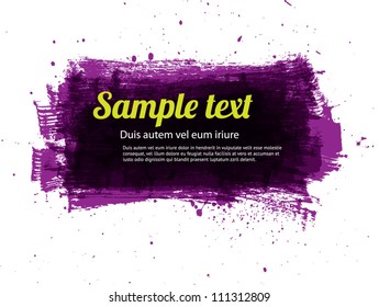 Purple vector painted grungy banner / background
