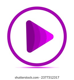 Purple vector play button.
3D icon for the website on a white background.
Play button