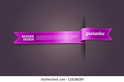 Purple Vector Silky Ribbon Banner / Tag 