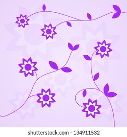 Purple vector simple flower background