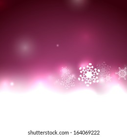 Purple vector snow Christmas background