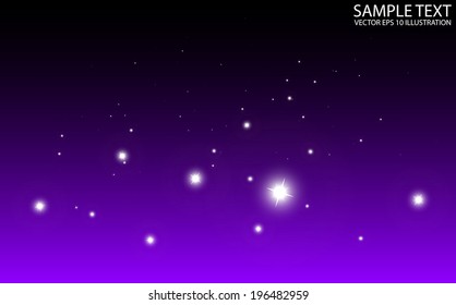 Purple vector sparkles background illustration -  Vector purple night and glittering stars background
