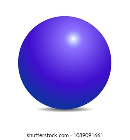 Purple vector sphere, isolated shiny ball on white background