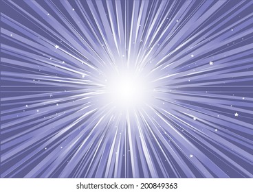 Purple vector star burst in space abstract background illustration - Vector star blast purple background template