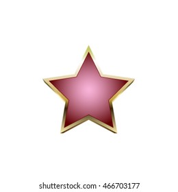 purple vector star with gold border, on transparent background