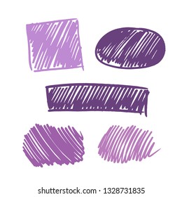purple vector  strokes of marker on white background 