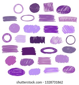 purple vector  strokes of marker on white background 