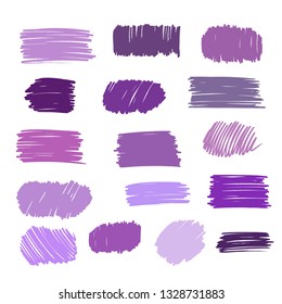 purple vector  strokes of marker on white background 