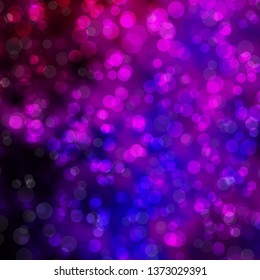 Purple vector template with circles. Abstract decorative design in gradient style with bubbles. Design for posters, banners.