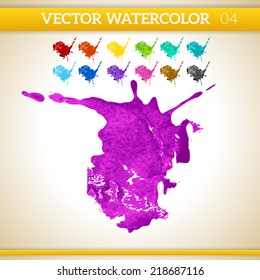 Purple Vector Watercolor Artistic Splash for Design and Decoration