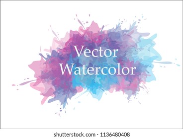 Purple vector watercolor background for text design, web. Eps 10 