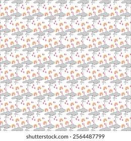 purple, vibrant, minimal, floral pattern, watercolor, pink, romantic, seamless pattern.