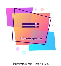 Purple Video game console icon isolated on white background. Color rectangle button. Vector Illustration