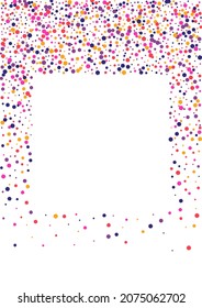 Purple View Dot Wallpaper. Circle Element Frame. Yellow Round Decoration. Confetti Red Creative Background. Vector Texture.