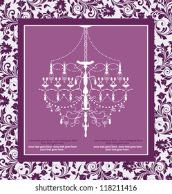 Purple Vintage Invitation Wedding Card