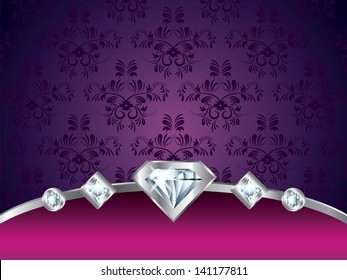 purple vintage luxury vector background with diamonds