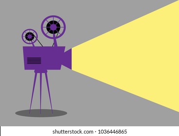 Purple vintage movie camera
