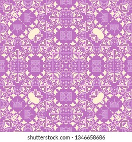Purple vintage seamless pattern 