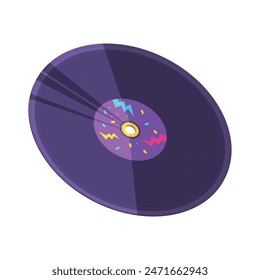 Purple vinyl record isolated on white background.