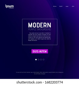 Purple violet abstract background design for Landing page site. Gradient shapes composition. Futuristic design for posters, banners or cards to.