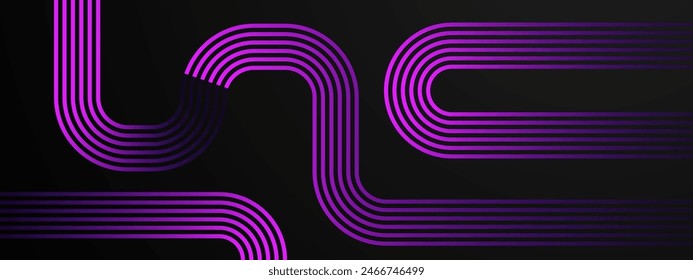 Purple violet abstract dynamic line stripe banner