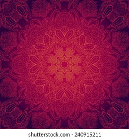 Purple and violet abstract pattern with lace floral ornament