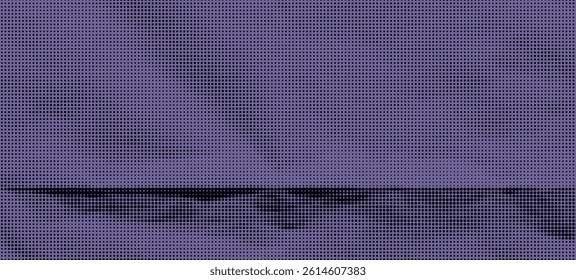 Purple and Violet Background Collage with Rough Vintage Effect. Abstract Gradient with Dot Noise Overlay. Grungy Paper Pattern Ideal for Retro Comic and Manga Design.