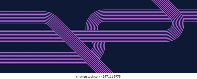 Purple violet and black vector abstract banner with shape shiny lines