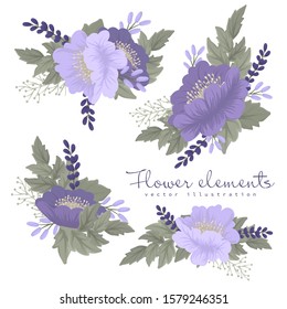 Purple and violet clipart flowers