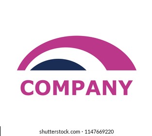 purple and violet color orbital icon isolated on background. Trendy Simple rainbow vector symbol. Oval Logo illustration. idea concept.