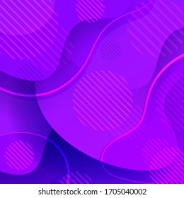 Purple violet curved shapes background. Fluid shapes composition
