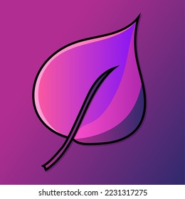 Gradiente violeta púrpura deja hoja vectorial EPS aislada