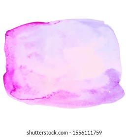 Purple violet isolated pastel vector watercolor stain.